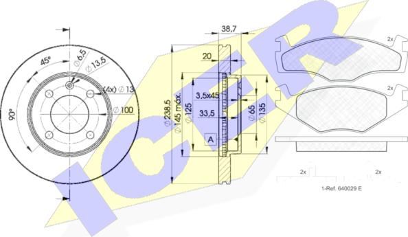 Icer 30459-3975 - Brake Set, disc brakes car-mod.net