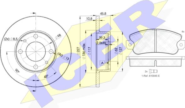Icer 30418-5812 - Brake Set, disc brakes car-mod.net