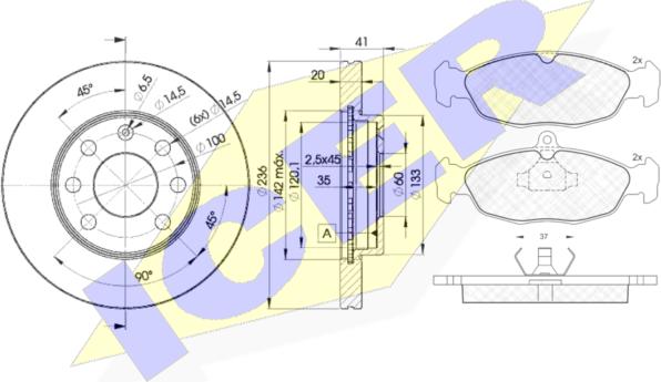 Icer 30858-1440 - Brake Set, disc brakes car-mod.net