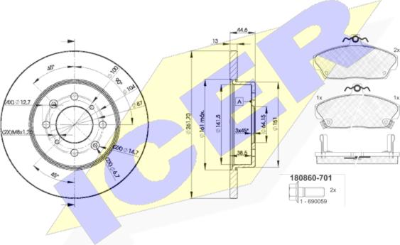 Icer 30860-0841 - Brake Set, disc brakes car-mod.net