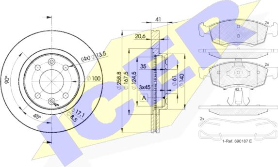 Icer 31924-3550 - Brake Set, disc brakes car-mod.net