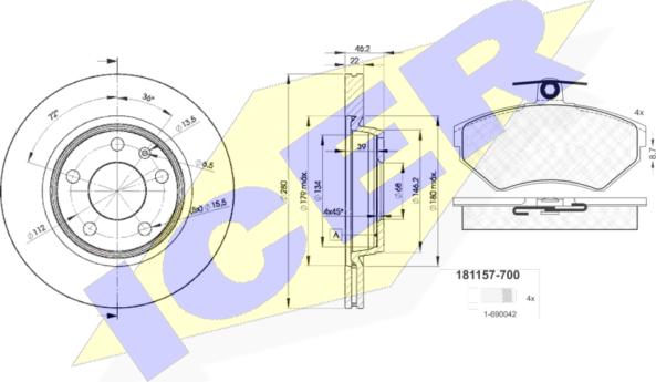 Icer 31157-5301 - Brake Set, disc brakes car-mod.net