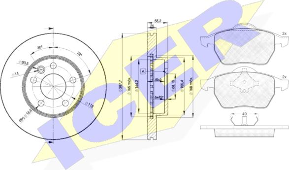 Icer 31139-1093 - Brake Set, disc brakes car-mod.net