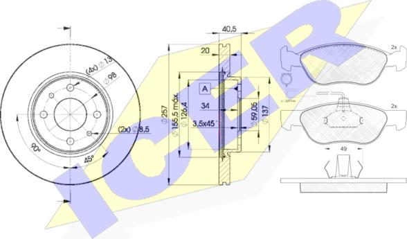 Icer 31243-5056 - Brake Set, disc brakes car-mod.net
