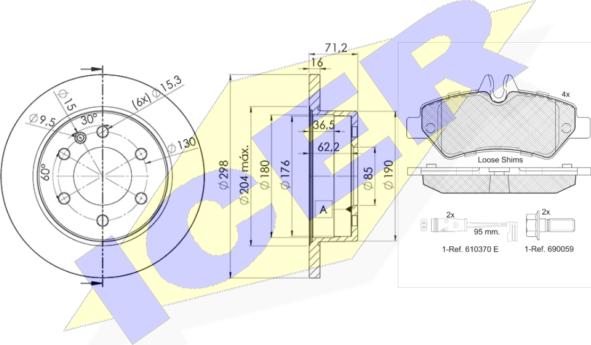 Icer 31787-0191 - Brake Set, disc brakes car-mod.net