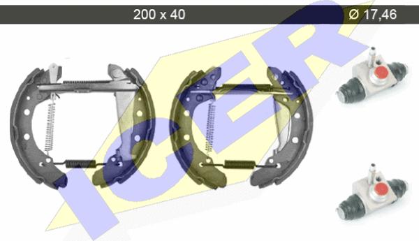 Icer 79KT0099 C - Drum Brake Shoe Set car-mod.net