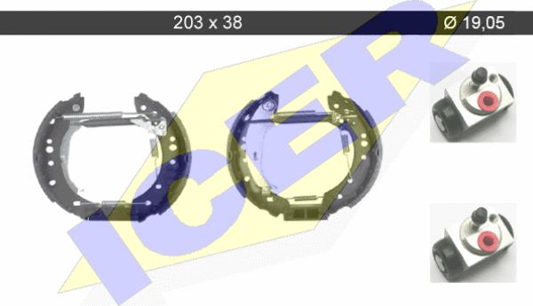 Icer 79KT0092 C - Drum Brake Shoe Set car-mod.net