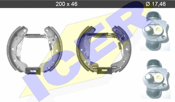 Icer 79KT0043 C - Drum Brake Shoe Set car-mod.net