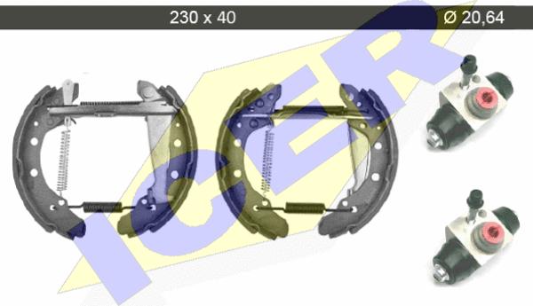 Icer 79KT0004 C - Drum Brake Shoe Set car-mod.net