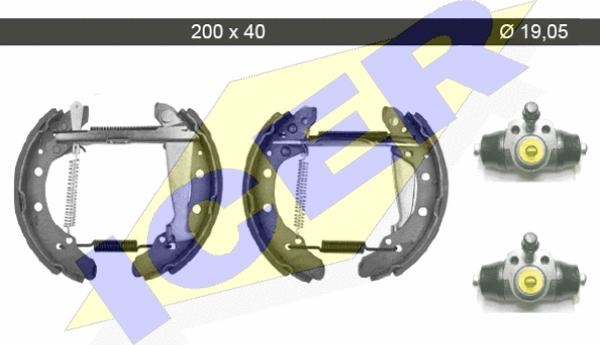 Icer 79KT0003 C - Drum Brake Shoe Set car-mod.net