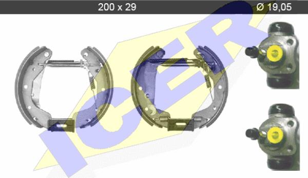 Icer 79KT0037 C - Drum Brake Shoe Set car-mod.net