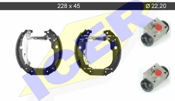 Icer 79KT0022 C - Drum Brake Shoe Set car-mod.net
