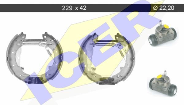 Icer 79KT0074 C - Drum Brake Shoe Set car-mod.net