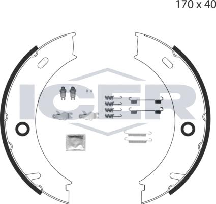 Icer 79PB4008 C - Brake Shoe Set, parking brake car-mod.net