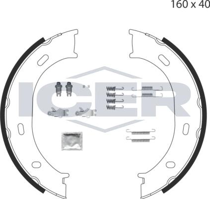 Icer 79PB4007 C - Brake Shoe Set, parking brake car-mod.net