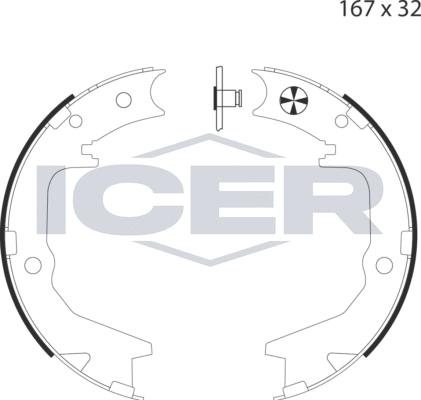 Icer 79PB4034 C - Brake Shoe Set, parking brake car-mod.net