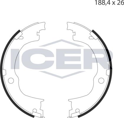 Icer 79PB4022 C - Brake Shoe Set, parking brake car-mod.net