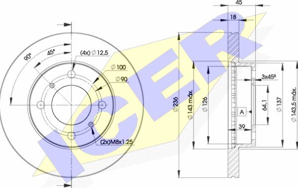 Icer 78BD9282-2 - Brake Disc car-mod.net