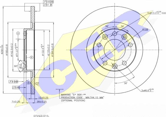 Icer 78BD4614-2 - Brake Disc car-mod.net