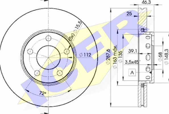 Icer 78BD4063-2 - Brake Disc car-mod.net