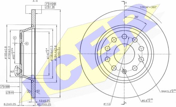 Icer 78BD5619-2 - Brake Disc car-mod.net