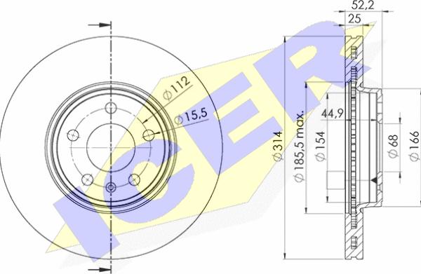 Icer 78BD6077-2 - Brake Disc car-mod.net
