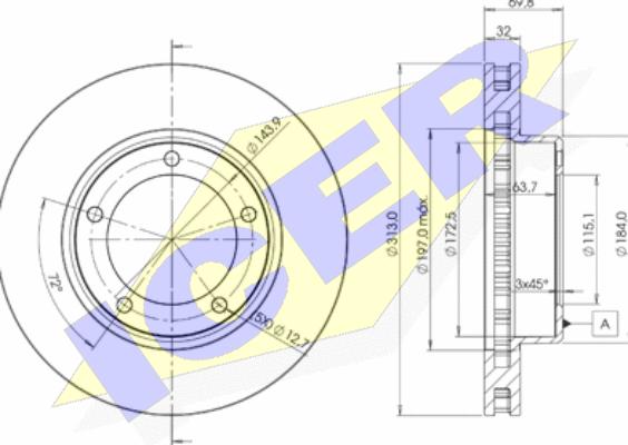 Icer 78BD1265-2 - Brake Disc car-mod.net