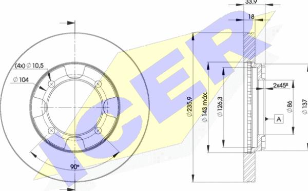 Icer 78BD8735-2 - Brake Disc car-mod.net