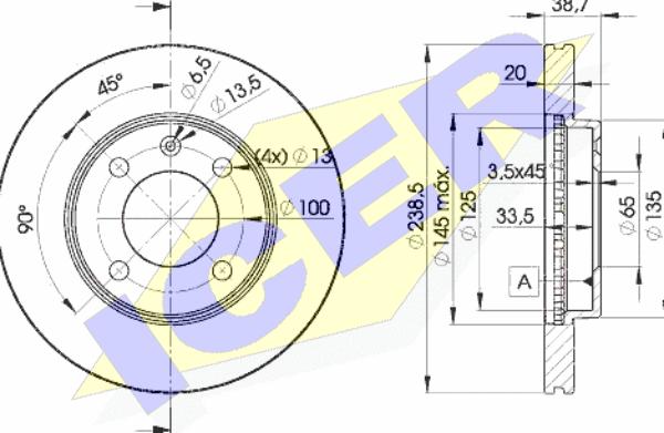 Icer 78BD3975-2 - Brake Disc car-mod.net