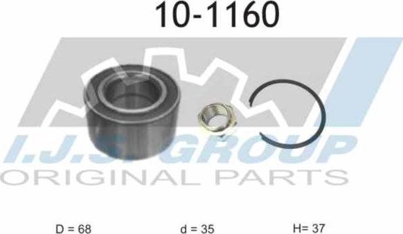 IJS GROUP 10-1160 - Bearing Kit, wheel hub car-mod.net