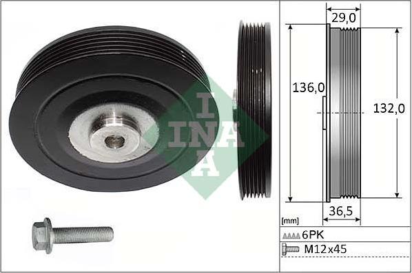 INA 544 0007 20 - Belt Pulley, crankshaft car-mod.net