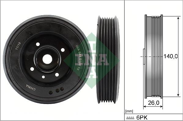 INA 544 0158 10 - Belt Pulley, crankshaft car-mod.net