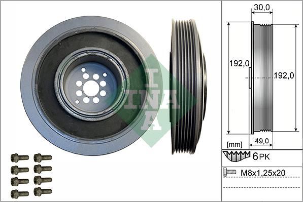 INA 544 0102 20 - Belt Pulley, crankshaft car-mod.net