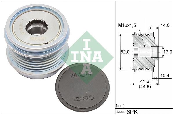 INA 535 0343 10 - Pulley, alternator, freewheel clutch car-mod.net