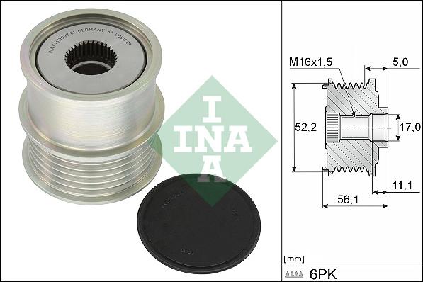 INA 535 0363 10 - Pulley, alternator, freewheel clutch car-mod.net
