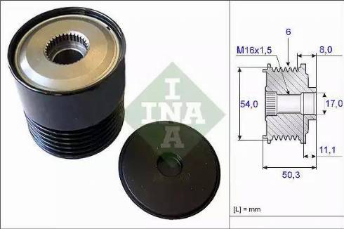 INA 535 0212 10 - Pulley, alternator, freewheel clutch car-mod.net