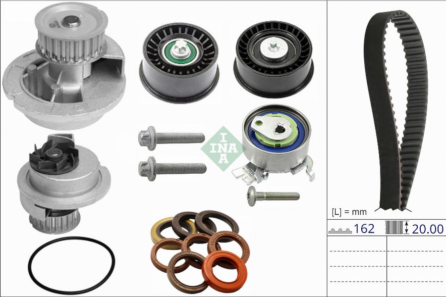 INA 530 0885 30 - Water Pump & Timing Belt Set car-mod.net