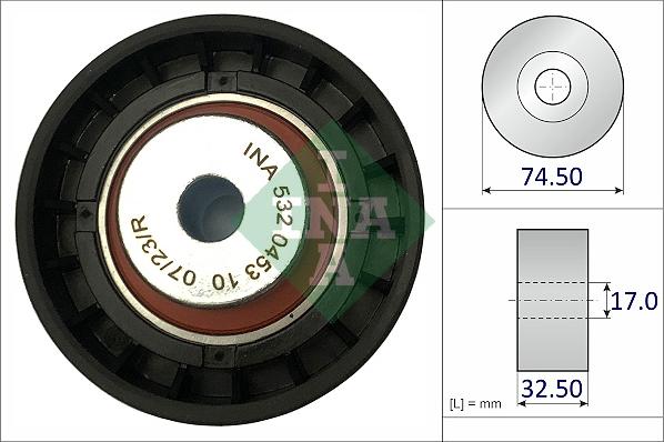 INA 532 0453 10 - Pulley, v-ribbed belt car-mod.net