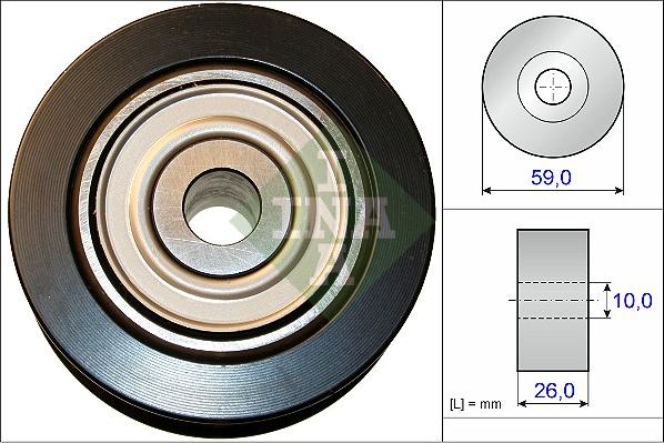 INA 532 0737 10 - Pulley, v-ribbed belt car-mod.net