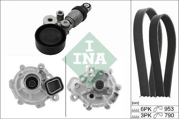 INA 529 0371 30 - Water Pump + V-Ribbed Belt Set car-mod.net