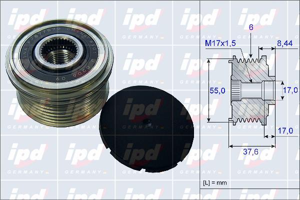 IPD 15-3968 - Pulley, alternator, freewheel clutch car-mod.net