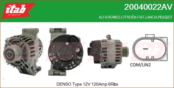 ITAB AUTOMOTIVE 20040022AV - Alternator car-mod.net