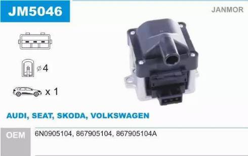 Janmor JM5046 - Ignition Coil car-mod.net