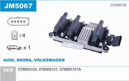 Janmor JM5067 - Ignition Coil car-mod.net