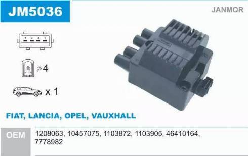 Janmor JM5036 - Ignition Coil car-mod.net