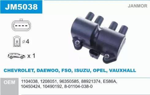 Janmor JM5038 - Ignition Coil car-mod.net