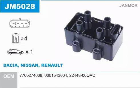 Janmor JM5028 - Ignition Coil car-mod.net
