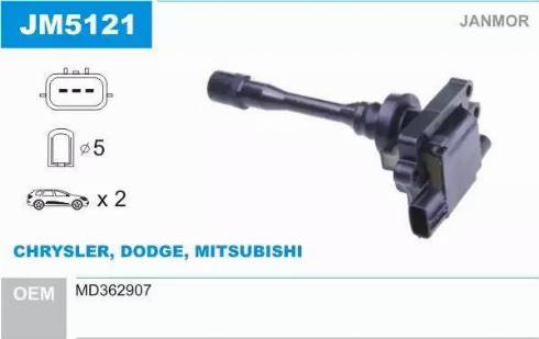 Janmor JM5121 - Ignition Coil car-mod.net