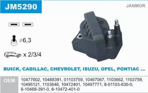Janmor JM5290 - Ignition Coil car-mod.net