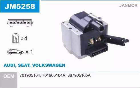 Janmor JM5258 - Ignition Coil car-mod.net
